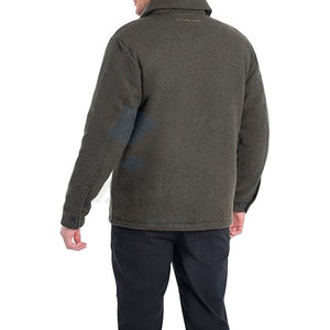 Mens <b>Wool</b> Blend <b>Quilted</b> Jacket with Satin Insulated Sleeves and Warm Sherpa Lined Interior for Winter Casual and Outdoor Wear - Product Image 6