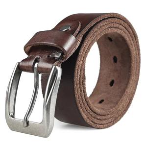 Ceinture en cuir de vache pour homme, boucle en fer, décontractée, réglable, robuste, écologique, vente en gros - Product Image 2