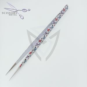 Pince à épiler pour extensions de cils SM, vente chaude, personnalisée, revêtement en poudre rose et pointe argentée, avec emballage en pochette, durable - Product Image 6