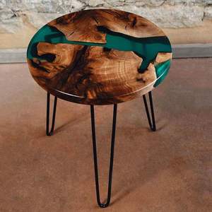 Cocina de Lujo de Resina y Madera: Muebles de Alta Calidad para el Hogar, Madera de Nogal Sólida, Mesa de Comedor para Restaurante, Cafetería, Cocina con Resina Epoxi - Product Image 6