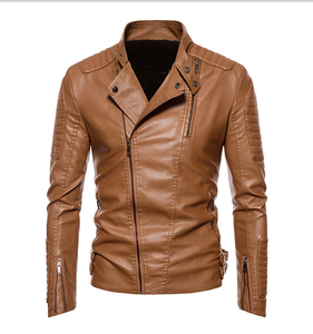 Veste en cuir pour hommes Veste universitaire en cuir à la mode personnalisée OEM Veste en cuir de moto grande taille 2026 - Product Image 1
