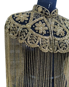 Thanh Lịch Đảng Phong Cách Handmade Tùy Chỉnh Áo Choàng Áo Hoàn Chỉnh Đính Cườm Vàng Làm Việc Đa-Mặc Ngắn Trang Phục Cộng Với Kích Thước - Product Image 2