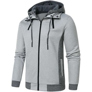 Sudaderas con capucha de hombre de Algodón 100% con logotipo personalizado, ropa de hombre de forro polar, sudaderas con capucha de gran tamaño en blanco, cremallera básica de Color sólido - Product Image 2