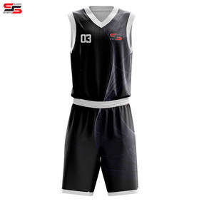 Design personnalisé Logo maillot de basket-ball unisexe broderie sublimation gris uniforme de basket-ball Kit complet - Product Image 3