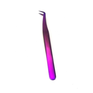 Pince à épiler en acier inoxydable de couleur violette au plasma - Product Image 1