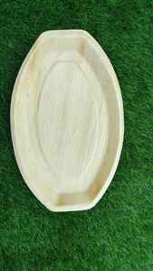 Plateau jetable ovale écologique de 14 pouces Assiettes compostables en feuille de palmier Areca à usage intensif - Product Image 4