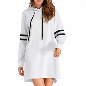 Pull en maille épaisse à rayures pour femme, tendance, manches longues, longueur genou, 100% coton, décontracté, avec cordon de serrage - Product Image 3