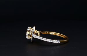 2.50ct Solitaire Halo Cut Bijoux personnalisés IGI CERTIFIED Lab Grown Diamond 14K Real Gold Wedding Engagement Rings for Women - Product Image 3