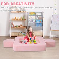 Sofa Modular Anak-Anak Biru 2-Dudukan Berbahan Kain Corduroy Lembut dengan Bantal yang Dapat Dilepas Desain Ringkas untuk Penggunaan Sekolah