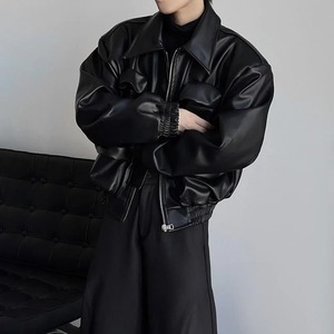 Chaqueta de cuero de motocicleta de lona con cremallera de alta calidad con impresión de logotipo personalizado a prueba de viento impermeable transpirable para hombres - Product Image 1