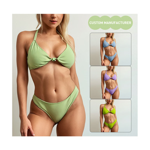 ชุดบิกินี่ผู้หญิงแบบ 2 ชิ้น ขายส่ง ชุดว่ายน้ำรักษ์โลก ประดับด้วยเพชรและลูกไม้ ชุดชายหาด - Product Image 1