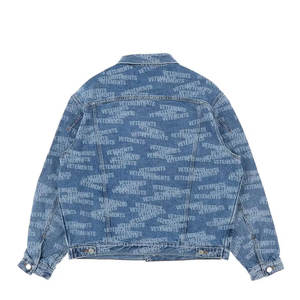 Chaqueta vaquera holgada para hombre, versión personalizada, distribución aleatoria de algodón con estampado de letras, servicio OEM delgado de dibujos animados - Product Image 4