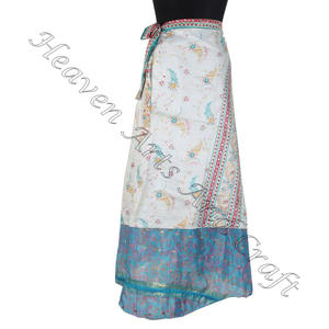 ชุดกระโปรงผ้าซิ่นผ้าไหมอินเดียสำหรับผู้หญิงสองชั้นชุดเดรสผ้าไหมอินเดียวินเทจ - Product Image 5