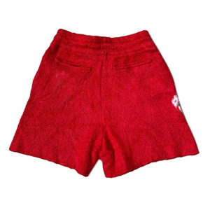 Pantalones cortos de mohair de alta calidad con logotipo personalizado OEM, prendas de punto de gran tamaño Unisex por debajo de la rodilla, pantalones cortos de mohair para correr de punto con serigrafía difusa - Product Image 5