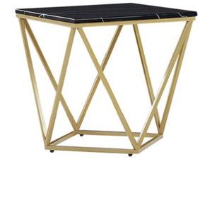 Mesa Esquinera Metálica de Estilo Moderno para Decoración de Restaurantes y Cafeterías, con Superficie de Mármol y Estructura de Hierro para Recepciones - Product Image 1