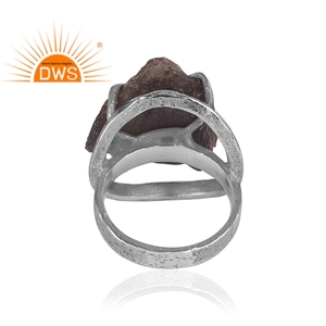 Anillo apilable de piedras preciosas de columbianita rugosa Natural de plata esterlina oxidada de última tendencia, fabricante de joyería personalizada - Product Image 4