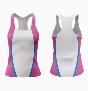 Impression par sublimation personnalisée Maillot de sport ajusté pour femme 100% coton Gilet sans manches à col rond avec motif de lettres personnalisées - Product Image 1
