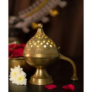 Diwali Christmas Occasion Event Decoration Metal Gifts And Crafts Brass <b>Incense</b> <b>Burner</b> Table Decorative Luxury Loban Diffuser - Product Image 1