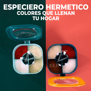 Portaspezie Ermetico da Cucina con 4 Cucchiai e Barattoli per Spezie - Product Image 4