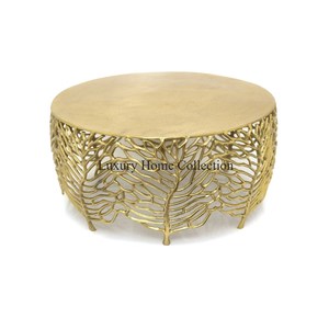 Color dorado Diseño lujoso Diseño de hojas Última llegada Muebles de sala de estar hechos a mano Suministros de accesorios en precio razonable - Product Image 1