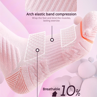 Chaussettes de fitness respirantes pour femmes avec bande de soutien de la voûte et zones de ventilation Logo personnalisé pour les entraînements quotidiens d'entraînement en salle de sport