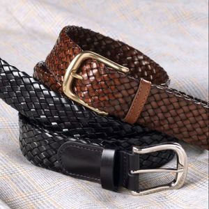 Cinturones de cuero de grano completo para hombres Hebillas elegantes duraderas en varios estilos y opciones de colores Tendencia de venta a granel de alta calidad - Product Image 1