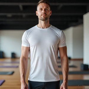 OEM เสื้อยืดกีฬาระบายอากาศแห้งเร็วพร้อมชุดออกกำลังกายและชุดกีฬาโลโก้ตามสั่ง - Product Image 5