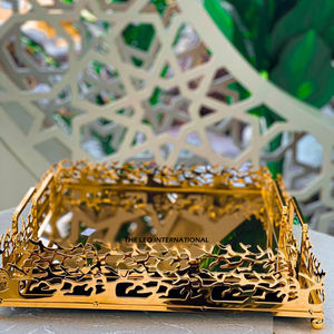 Shinning Luxe Argent Plaqué Irrégulier Servant Creative Chocolat Dates Plat Plateau pour Table Hôtel Restaurant Décoration Café - Product Image 4