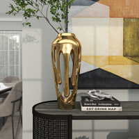 Vase à fleurs de table en fer forgé fait main, finition dorée, résistant à la rouille, vase décoratif pour la décoration de la maison, les mariages et les fêtes, à prix avantageux