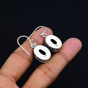 Pendientes de piedras preciosas ovaladas de labradorita, Pendientes colgantes de gota de Plata de Ley 925 para mujer, regalo de Año Nuevo para ella, venta al por mayor - Product Image 4