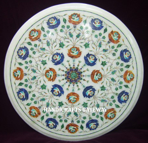 Alta demanda, decoración de interiores, incrustaciones de mármol blanco, mesa, decoración para el hogar y el Hotel, uso del fabricante exportador indio - Product Image 1