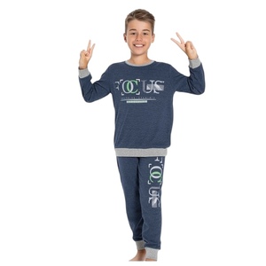 Conjunto de Pijamas de Algodón Suave para Niños, Manga Larga, Tejido Interlock de 2 Hilos, de 3 a 10 Años, Pijamas de Invierno para Niños y Niñas con Estampado - Product Image 1