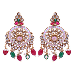 Fashion Earrings, Traditional <b>Indian</b> Earrings, Reverse AD Dangle Earrings <b>Set</b>, Mehandi Plated Earrings, Custom Dangle Earrings. - Product Image 2