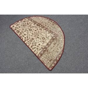 Alfombra de lana de retazos marrón Beige clásica, diseño turco de 2,5x1,4 pies para el hogar, para entrada, cabecera, pasillo, látex rectangular - Product Image 2