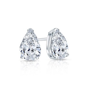 Belle forme de poire Lab Grown Diamants Boucles d'oreilles Boucles d'oreilles en argent sterling 925 D Couleur VVS Clarté Cadeau de mariage pour elle - Product Image 5