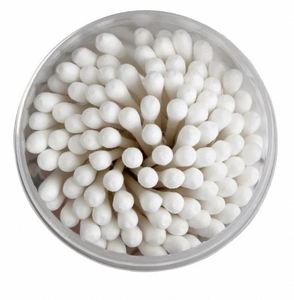 Lot de 100 bâtonnets de coton écologiques jetables à tige en papier, pour soins personnels, double tête lisse, prix promotionnel - Product Image 2