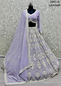 Lehenga choli ชุดเดรสแต่งงานยาวถึงพื้นพิมพ์ลายคลาสสิกสุดพิเศษจากนักออกแบบ - Product Image 4