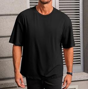 Haute qualité 100% coton surdimensionné poids lourd t-shirts impression personnalisée couleur noire t-shirts plaine blanc hommes T-Shirt respirant - Product Image 4