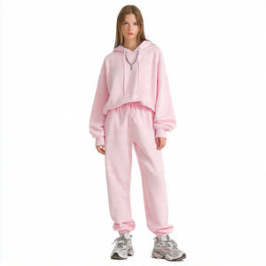 ชุดวอร์มผ้าฝ้าย2ชิ้นมีฮู้ด Boxy หลายสีเสื้อผ้าแบรนด์ USA - Product Image 6