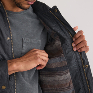 Wholesale Unisex Street Wear <b>Canvas</b> <b>Jacket</b> Dark Gray Color Four Pocket Breathable Eco-Friendly Winter Outdoor Windproof Front - Product Image 5