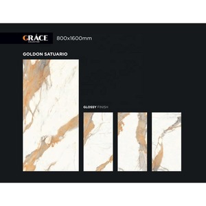 Golden Wave 12mm 800x1600mm Carreaux de porcelaine polis pour sols de salon - Product Image 2