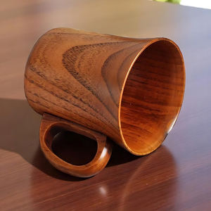Tasses à thé et à café en bois de meilleure qualité supérieure taille personnalisée avec poignée finition naturelle pour la déco de vaisselle de cuisine à domicile - Product Image 6