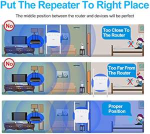 Répéteur <span class=keywords><strong>WiFi</strong></span> double bande Mosslink 1200 Mbps 2.4G/5G avec pare-feu et routeur domestique/bureau WEP WPS, 4 antennes externes - Product Image 6