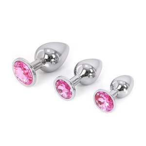 ชุดปลั๊กเสียบก้นก้นเพชรโลหะอัญมณีชุดปลั๊กสแตนเลสสำหรับผู้เริ่มต้น S M L - Product Image 3