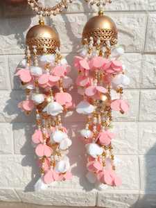 Punjabi Floral Kaleera Hathpool brazaletes conjunto de 2 pulseras de flores de espuma indio pakistaní boda joyería accesorios nupciales - Product Image 6