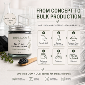 Enjuague Bucal Sólido de Aceite de Coco y Sésamo con Carbón Activado y Tomillo, Marca Privada, OEM, ODM - Product Image 6