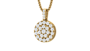 Pendentif rond en or 14 carats et diamants naturels brillants pour femmes - Product Image 5