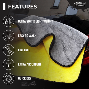Paño de Microfibra de Grado de Lujo de 40x40cm y 800GSM para Secado y Detallado de Automóviles Ultra Absorbente, Disponible a un Precio Accesible - Product Image 4