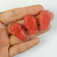Nouvelles pierres précieuses naturelles en vrac, forme de couvercle de cercueil miniature, agate améthyste, sculptées à la main pour la fabrication, 3 cm 2 cm