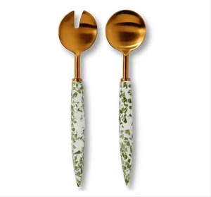 Ensemble de service à salade en bois d'acacia écologique de luxe unique fait à la main avec cuillère et fourchette de service pour la cuisine à domicile - Product Image 5